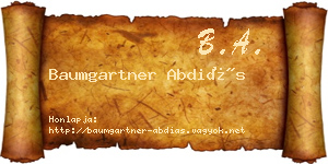 Baumgartner Abdiás névjegykártya